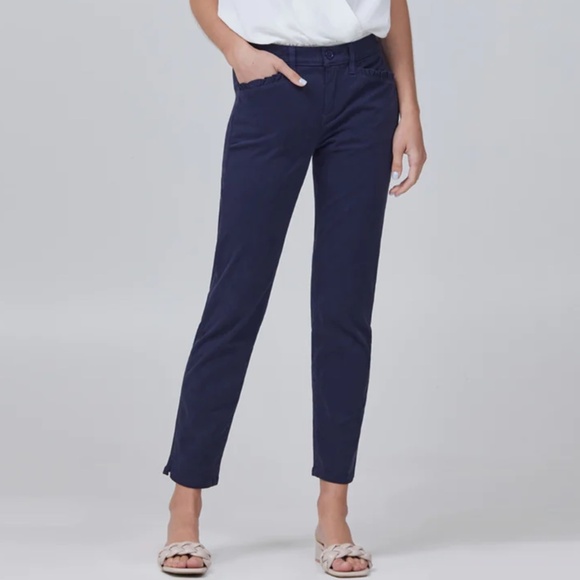 NWT Lila Ryan The Pert Tapered Trouser w/ Ruffle Pocket in Navy Sz. 16 - Picture 1 of 4